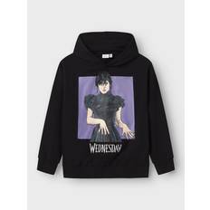 Grøn - Piger Sweatshirts Name It Hættetrøje NKFJida Wednesday - Lysebrun/Pastelgrøn/Offwhite