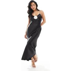 New Look Women's Beaded Corsage Midi Slip Dress - Black