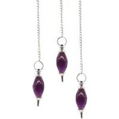 Amethyst Charms & Pendants Ancient Wisdom Lingam Shaped Gemstone Pendulum - Amethyst