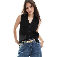New Look Outerwear New Look Button Down Knitted Waistcoat - Black