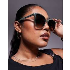 Quay Australia Rent Free 55mm Round Sunglasses - Jade/Palm Taupe