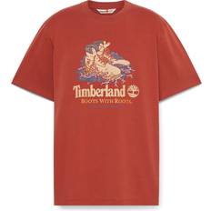 Timberland Unisex T-shirts Timberland All Gender Front Boot Graphic T-Shirt - Red