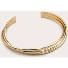 Gold Ridge Twist Bangle - Yellow