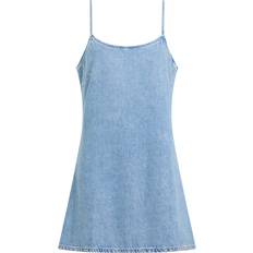 Calvin Klein Dame Kjoler Calvin Klein Iconic Denim Cami Dress - Blue Denim