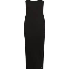 Calvin Klein Bomull Klänningar Calvin Klein Ribbed Cotton Strapless Dress - Black