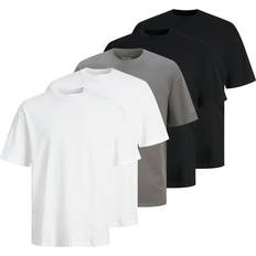 Jack & Jones Pakke Med 5 Oversized T-shirts Hvid/Sort/Grå