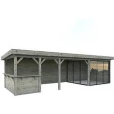 Carportar Palmako Carport Pavillon Connect Lenna 24.9 m2 Set 415 Slide grau tauchgrundiert (Gebäudefläche )