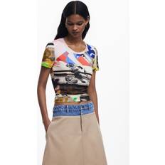 Desigual Women's T-shirt Collage - Multicolore