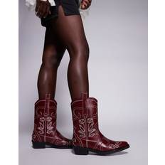 Public Desire Ula Ankelboots I Cowboystil - Vinröda