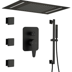 Shower Sets Casainc Matte Black 20-Inches Built-In Shower Faucet System CA-A4372-MB