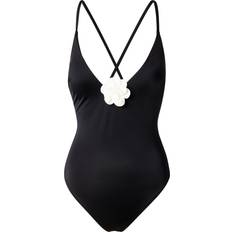 Dorina Swimwear Dorina Women's V-Neck Flower Applique Swimsuit - Black
