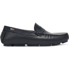 Blue Moccasins BOSS Navy Blue Leather Moccasins Flat None - Navy