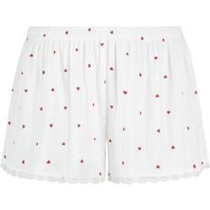 Rød Pyjamasser Hunkemöller Pyjamasbukser Pointelle - Rød/Hvid