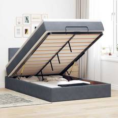 Bedpakketten vidaXL Ottoman Bed Met Matras 120x200 cm Fluweel Donkergrijs