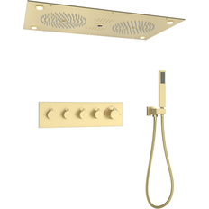 Shower Sets Casainc Brushed Gold 10-Inches Built-In Shower Faucet System CA-A4381-BG