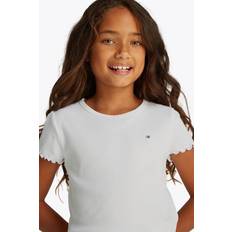 Tommy Hilfiger Dame T-shirts Tommy Hilfiger Essential Rib Top SS - Hvid