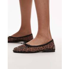 Mango Sko Mango Ballerinaer Med Leopardprint I Mesh - Brun