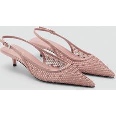 Mango Højhælede sko Mango Pastellyserøde Slingback Sko Med Kitten Hæl - Pink