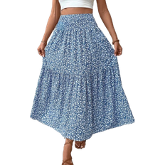 Shein Casual Floral Elastic Waist Mini Skirt