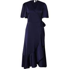 Yas thea 2/4 Midi Wrap Dress - Marinblå
