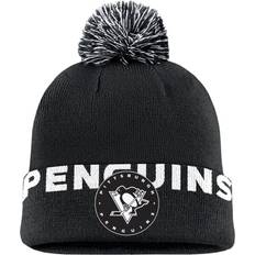 Beanies Fanatics Men's Black Pittsburgh Penguins 2024 High-Stick Black Pom Beanie