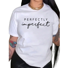 Shein Plus Size Letter Print T-Shirt - Casual
