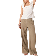 ASOS DESIGN Petite Linnebyxor Med Raka Ben - Grön