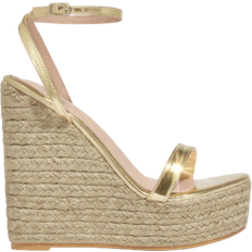 Shein Metallic Ankle Strap Wedge Sandals