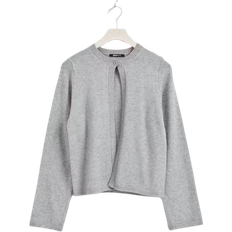 Gina Tricot Trøjer Gina Tricot Gråmeleret Strikket Cardigan - Enkelt Knap