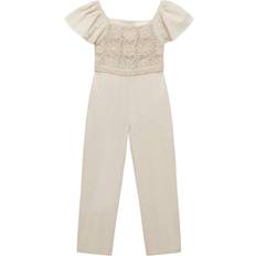 134 Jumpsuits Barnkläder Mango Jumpsuit With Crochet Detail - Beige