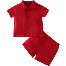 Shein Textured Shirt and Shorts Set - Fashionable