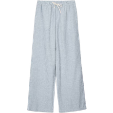 Bershka Housut - Marine/Valkoinen