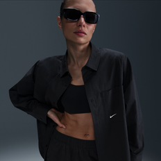 Nike Shirts Nike Sportswear Chill Poplin Women's Loose Long-Sleeve Button-Down Top - Black