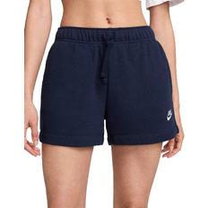 Nike Women's Club Fleece Mid Rise Shorts - Obsidian/White