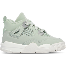 Jordan retro 4 green Nike Kids' Toddler Air Retro 4 Basketball Shoes - Seafoam/Sail/Metallic Silver