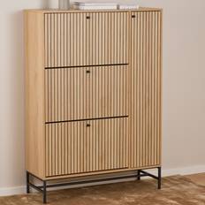 Albany 3 Drawer 1 Door Cabinet Oak Black Legs