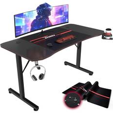 Pc bord Jummico Groß Gaming Tisch 140cm, Gaming Schreibtisch PC Computertisch Ergonomischer Gamer Tisch, 1400x600x750mm