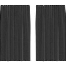 vidaXL Voile Vorhänge mit Lasche 2 Stk Schwarz 140x140cm