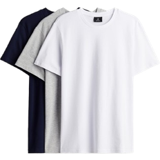 H&M Herren 3er-Pack T-Shirts in Regular Fit Weiß