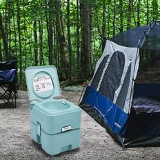 Simplie Fun 5.3 Gallon 20L Flush Outdoor Indoor Travel Camping Portable Toilet