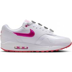 Air max 1 pink Nike Air Max 1 Premium Shoes - White/Playful Pink/University Red