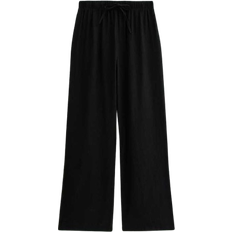 New Look Krinklade Byxor Med Vida Ben - Svarta