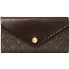 Tory Burch T Monogram Coated Canvas Envelope Wallet - French Press