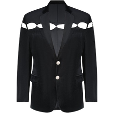 Cut-Out Outerwear Úchè Cut Out Velvet Jacket - Black