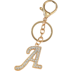 Shein 1 Stück vergoldeter rhinestone-verzierter Alphabet Keychain den täglichen Gebrauch, Schlüsselanhänger