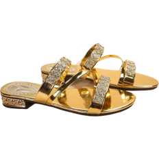 Shein Women's Flat Summer Slippers With Rhinestones And Glitters, Two Wearing Styles Both As Outdoor & Indoor Shoes