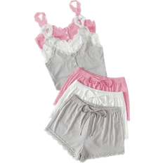 Shein Womens Pajama Set Including Camisole Top Shorts And VNeck Shirt pcs
