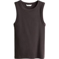 H&M Ribbed Vest Top - Dark Brown