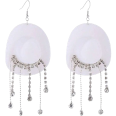 Shein 1pair Personality Fashion Tassel Cowboy Hat Design Earrings Suitable For Women's Daily Wear