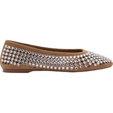 Mango Shoes Mango Rhinestone Die-Cut Ballet Flats - Beige